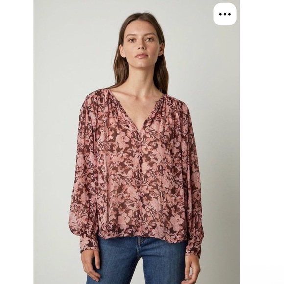 Velvet by Graham & Spencer Tops - Velvet by Graham & Spencer Miley Printed Boho Blouse, Pink | Size Medium